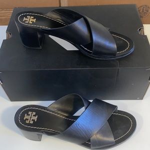 Tory Burch black bovine leather sandals